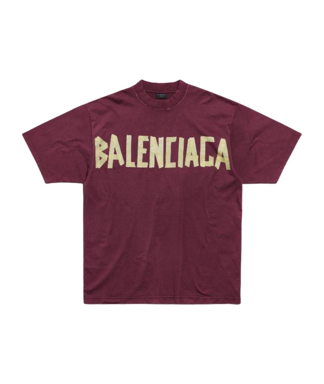 BALENCIAGA Бордовая футболка, фото 1