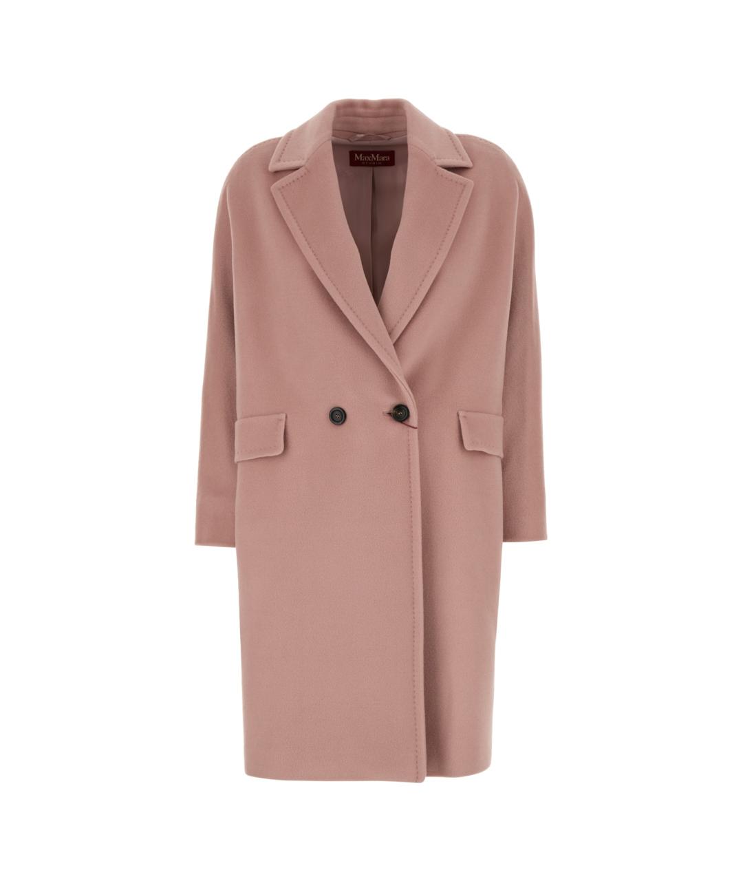 MAX MARA STUDIO Розовое шерстяное пальто, фото 1