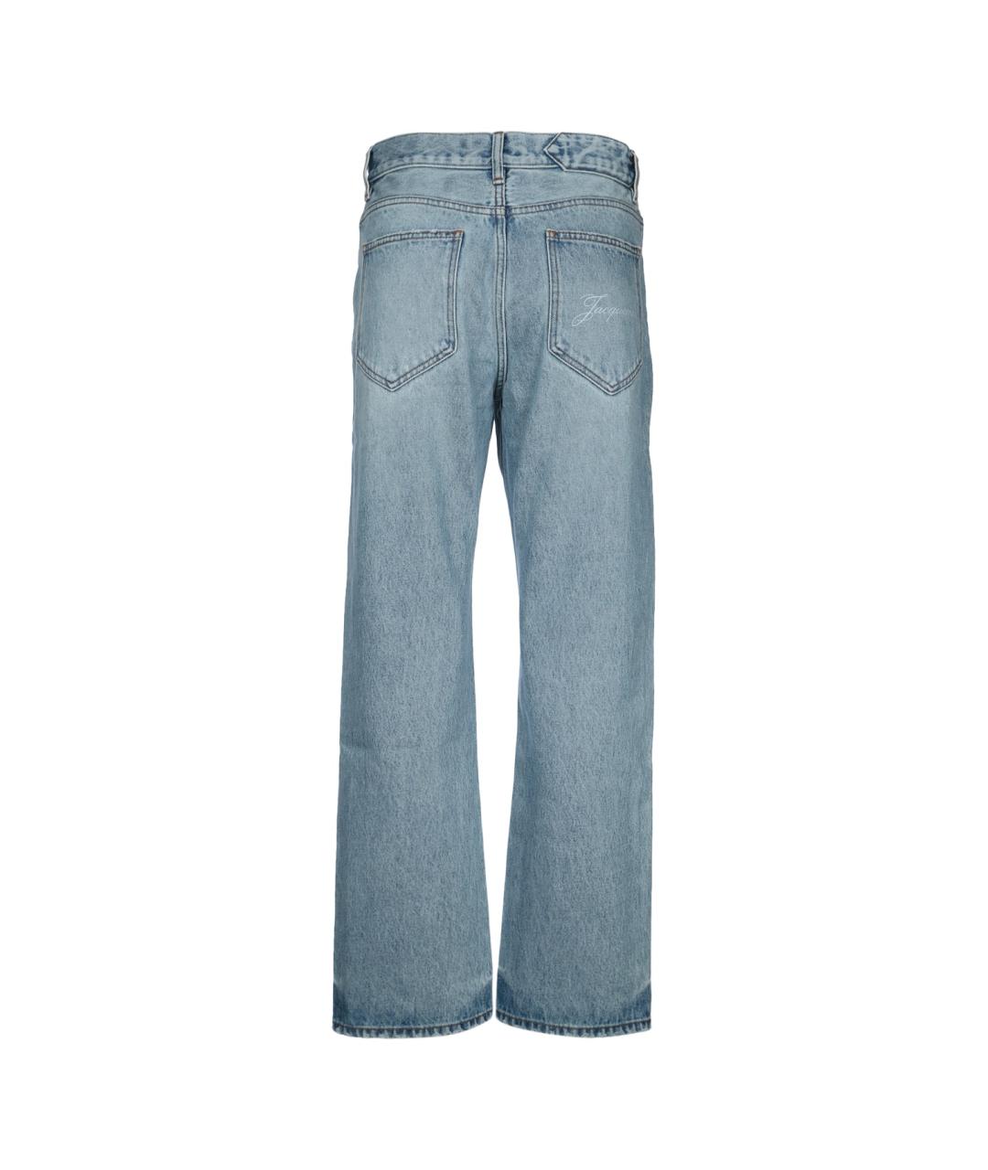 JACQUEMUS Голубые хлопковые прямые джинсы, фото 2