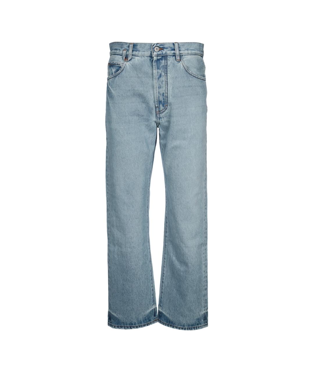 JACQUEMUS Голубые хлопковые прямые джинсы, фото 1