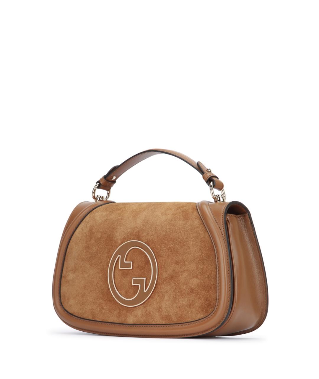 GUCCI Коричневая кожаная сумка через плечо, фото 2