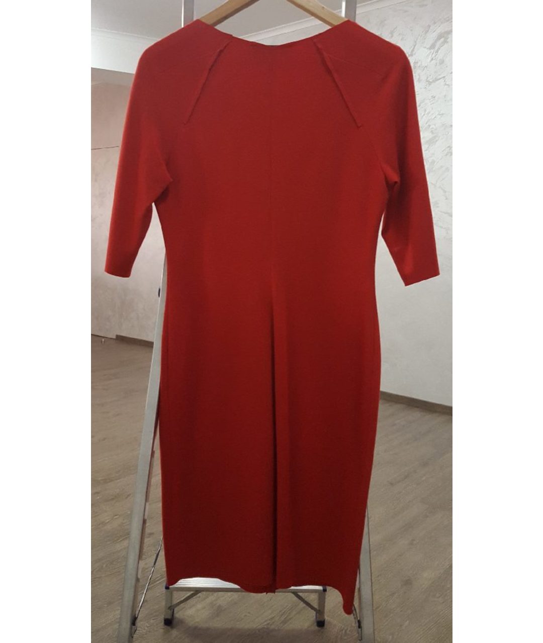 BLUGIRL Красное хлопко-эластановое повседневное платье, фото 2