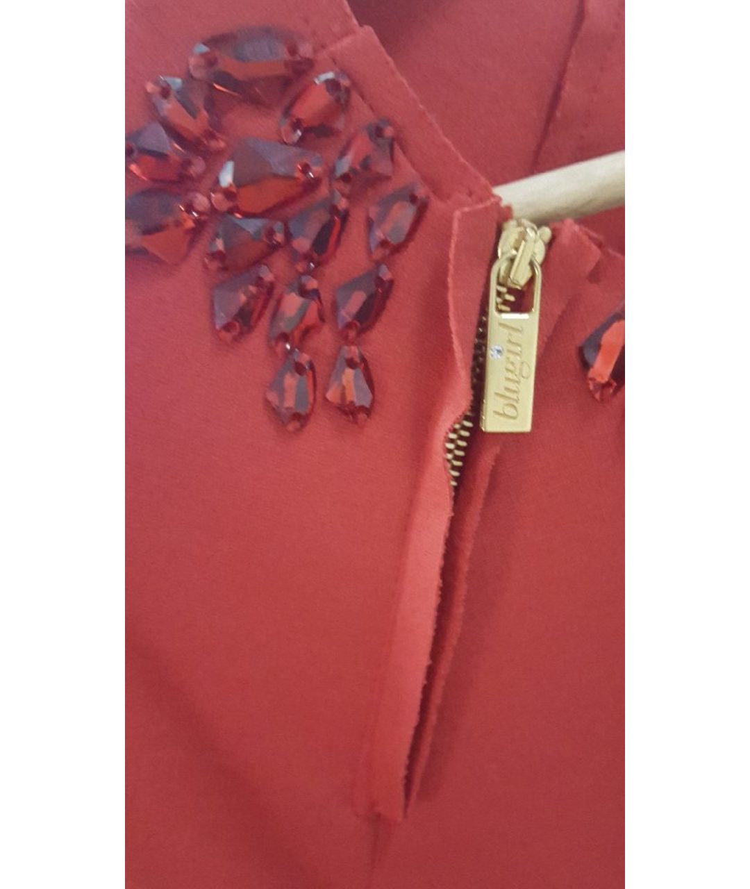 BLUGIRL Красное хлопко-эластановое повседневное платье, фото 4
