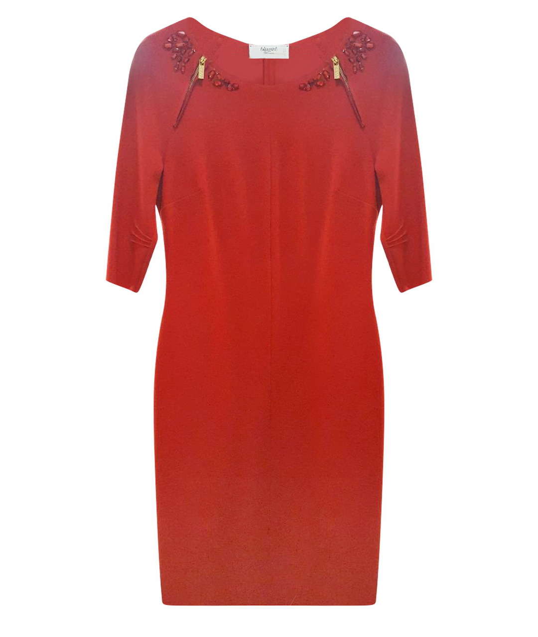 BLUGIRL Красное хлопко-эластановое повседневное платье, фото 1