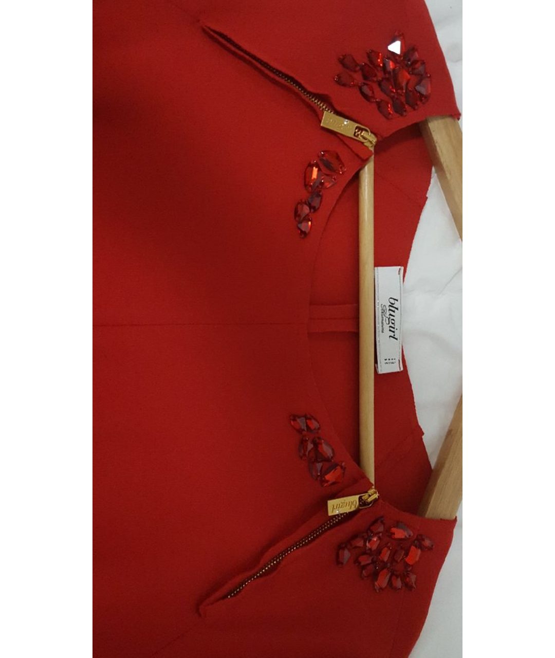 BLUGIRL Красное хлопко-эластановое повседневное платье, фото 3