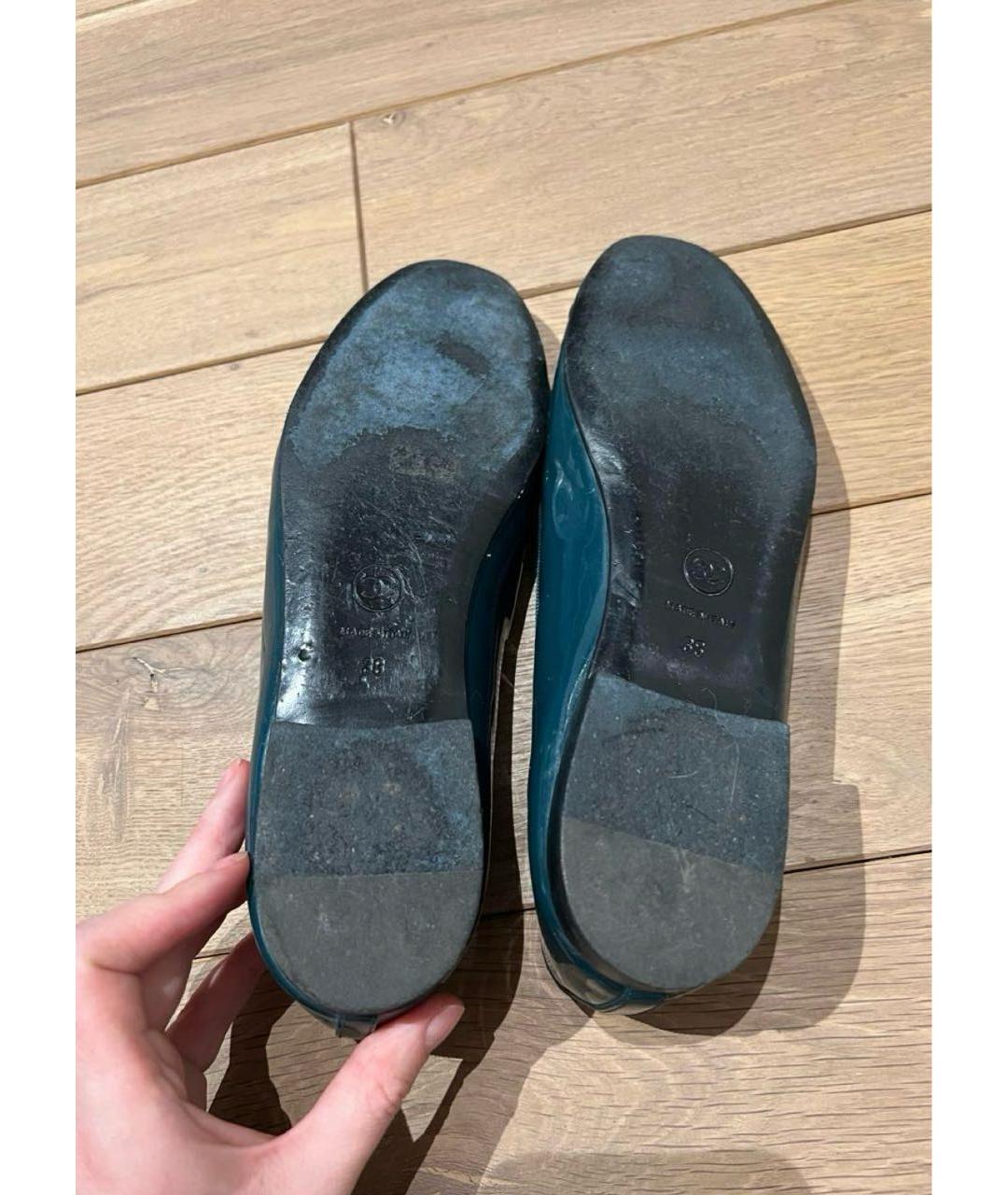 CHANEL Зеленые балетки из лакированной кожи, фото 4