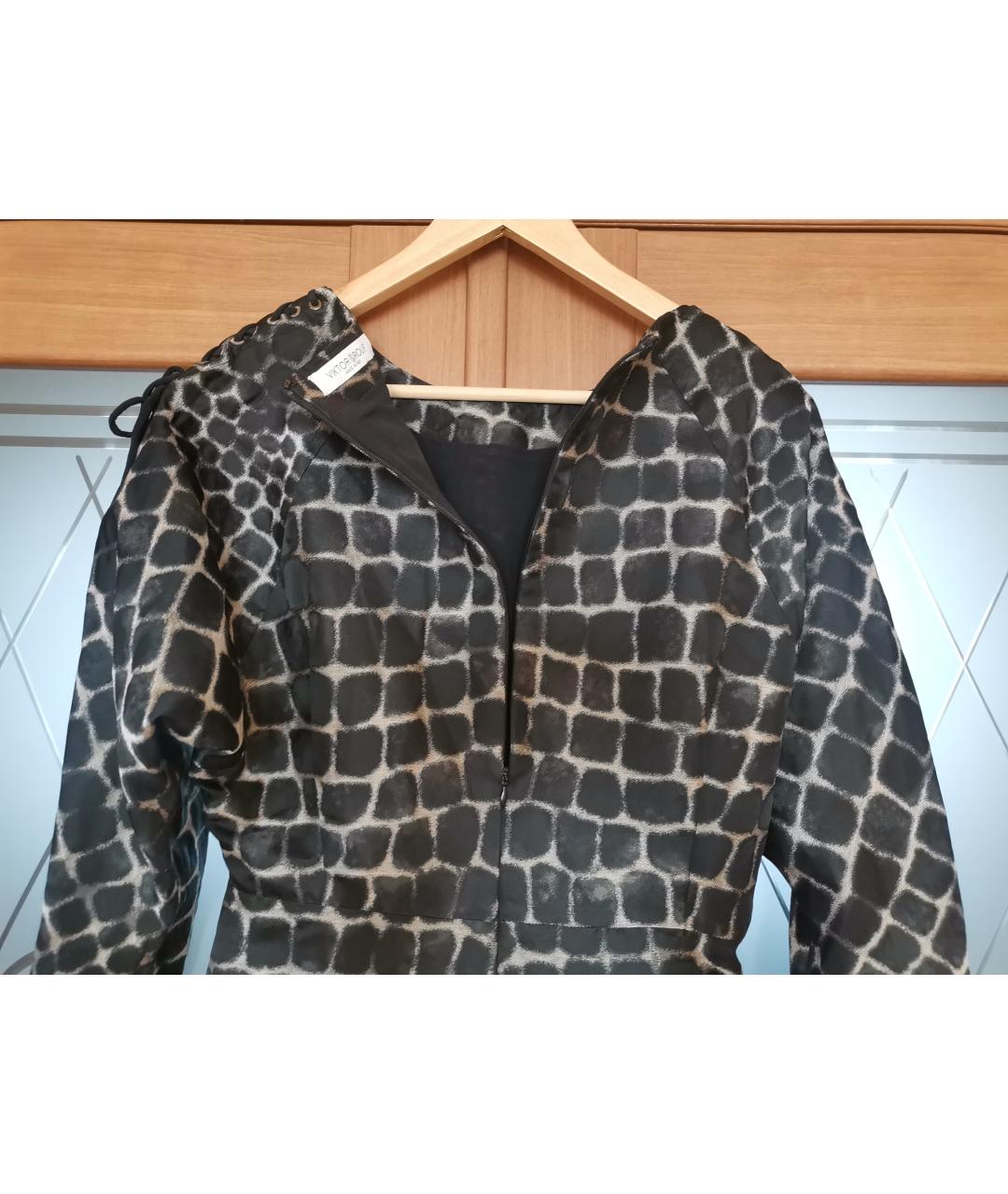 VICTOR AND ROLF Черное ацетатное вечернее платье, фото 5