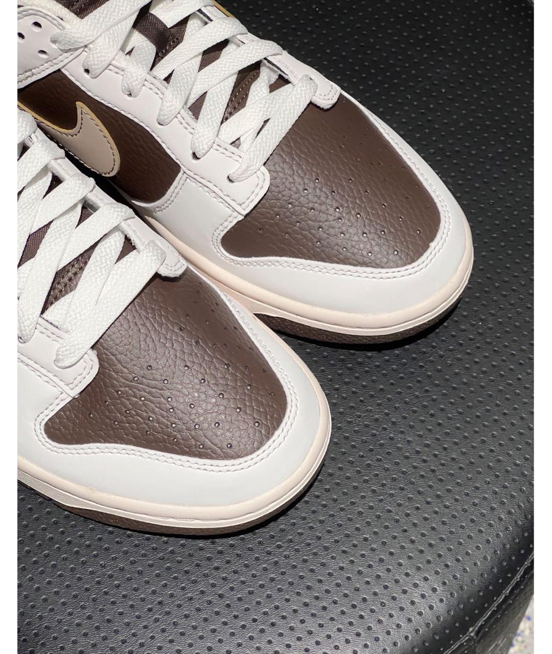 NIKE Коричневые кожаные кроссовки, фото 7