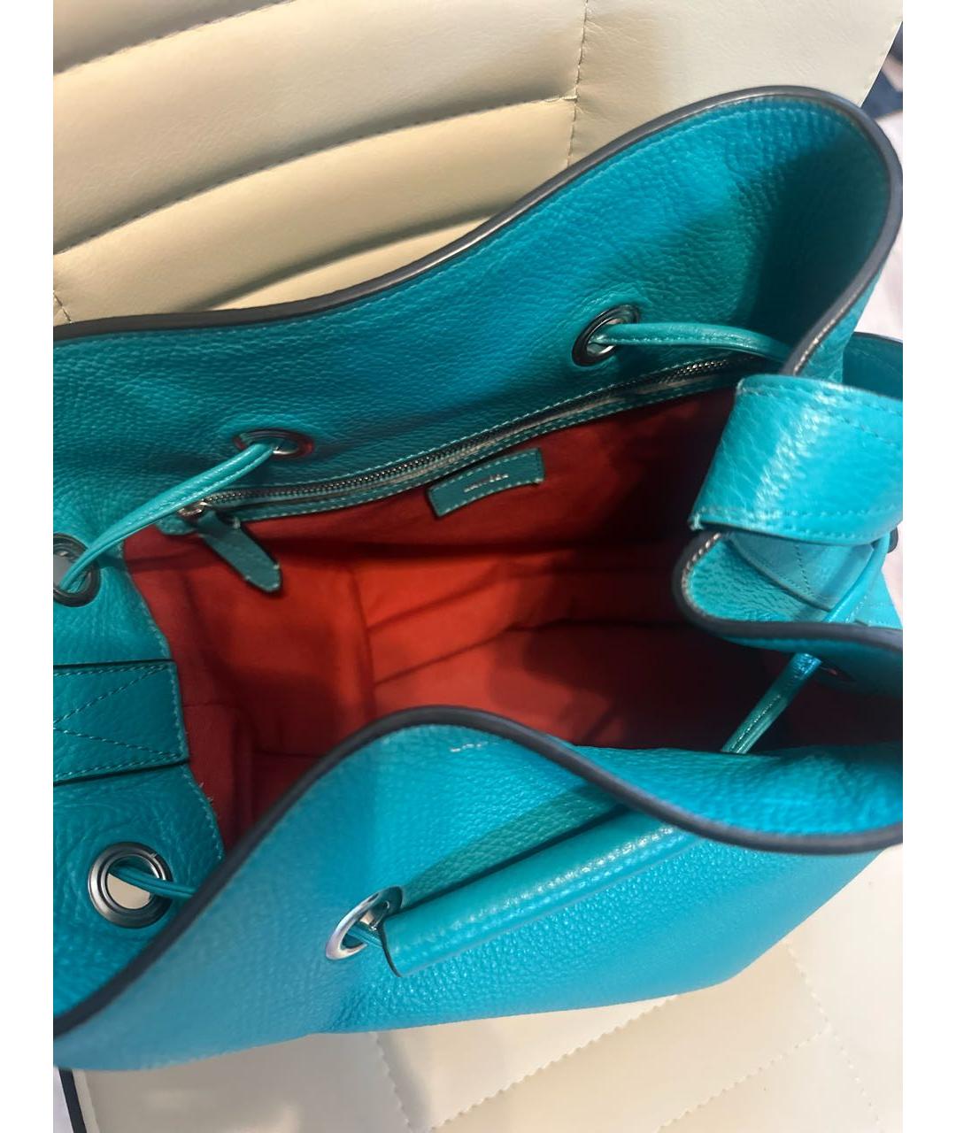 LANCEL Бирюзовая кожаная сумка через плечо, фото 7