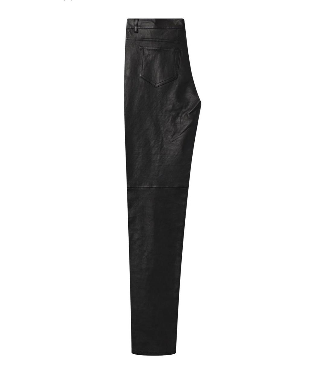SAINT LAURENT Черные кожаные брюки узкие, фото 2