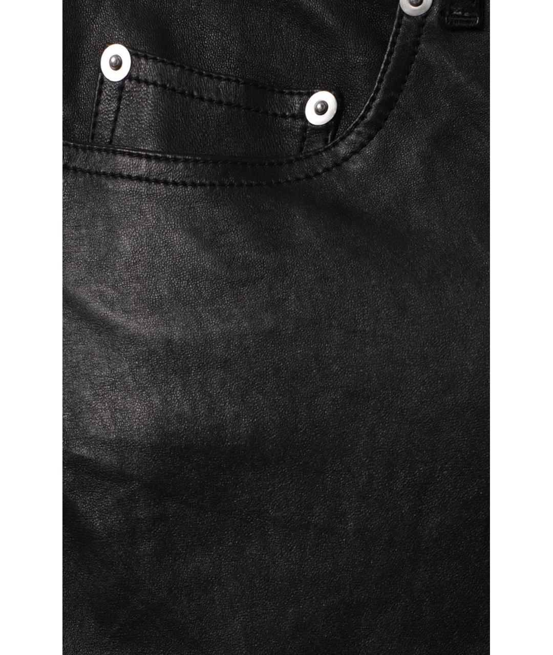 SAINT LAURENT Черные кожаные брюки узкие, фото 4