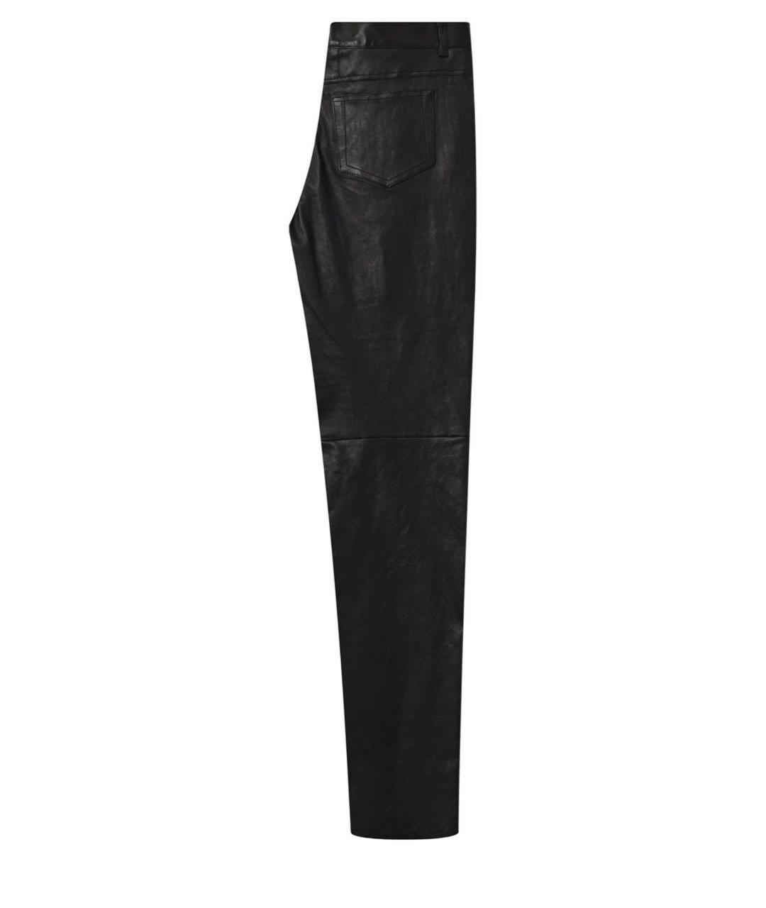 SAINT LAURENT Черные кожаные брюки узкие, фото 3