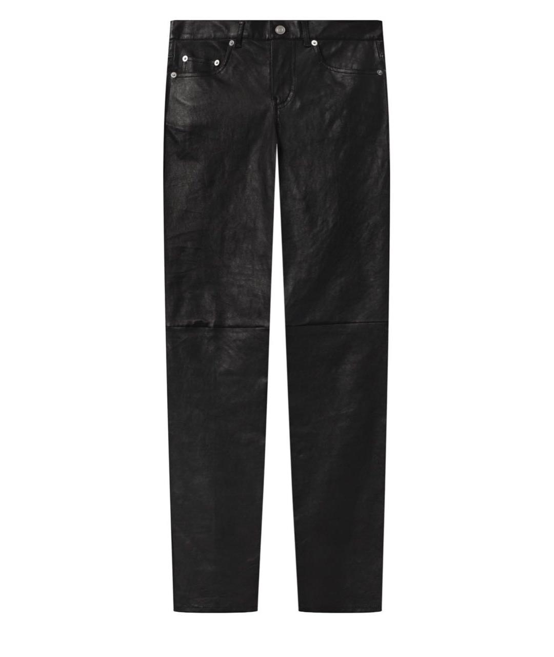SAINT LAURENT Черные кожаные брюки узкие, фото 1