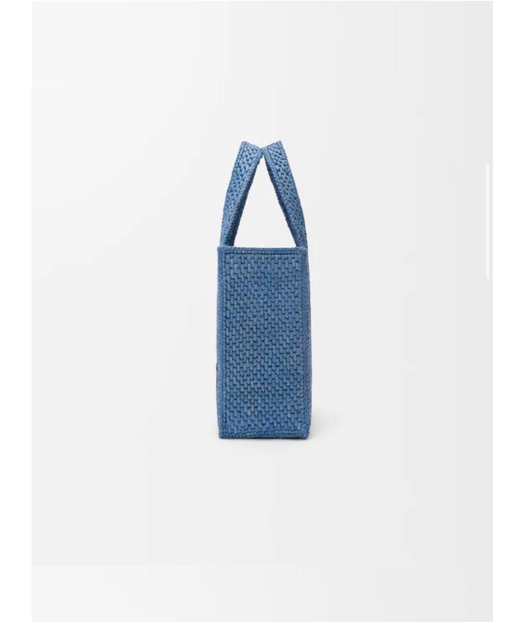 LOEWE Синяя пелетеная пляжная сумка, фото 3