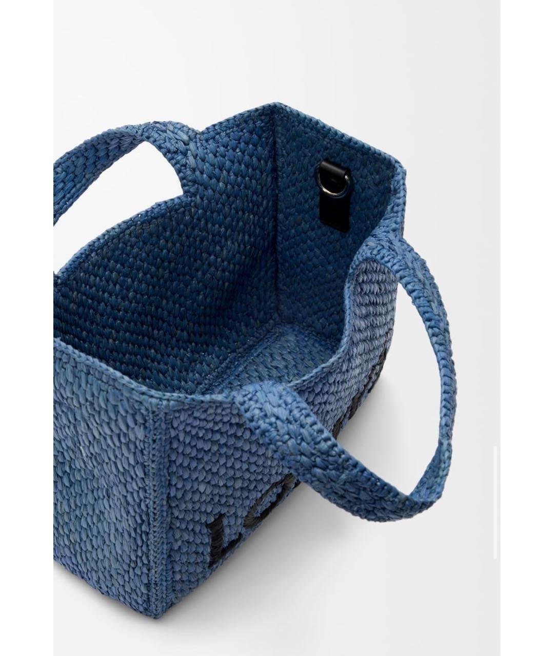 LOEWE Синяя пелетеная пляжная сумка, фото 6