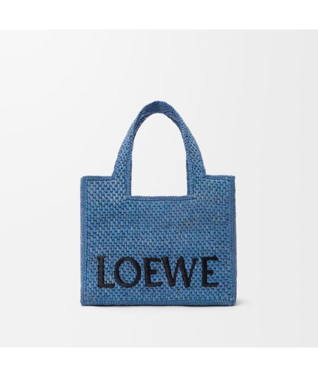 LOEWE Синяя пелетеная пляжная сумка, фото 8