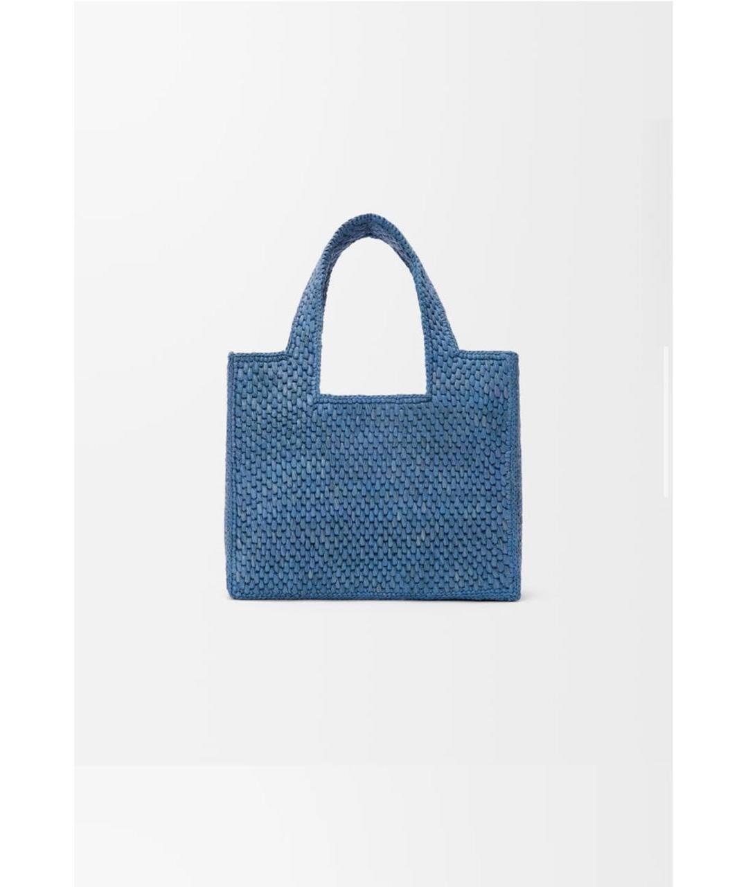 LOEWE Синяя пелетеная пляжная сумка, фото 4