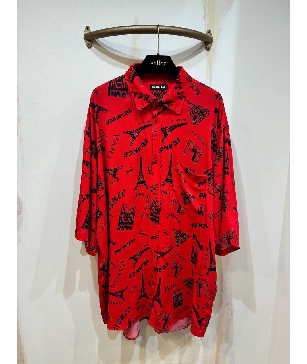 BALENCIAGA Красная хлопковая кэжуал рубашка, фото 3