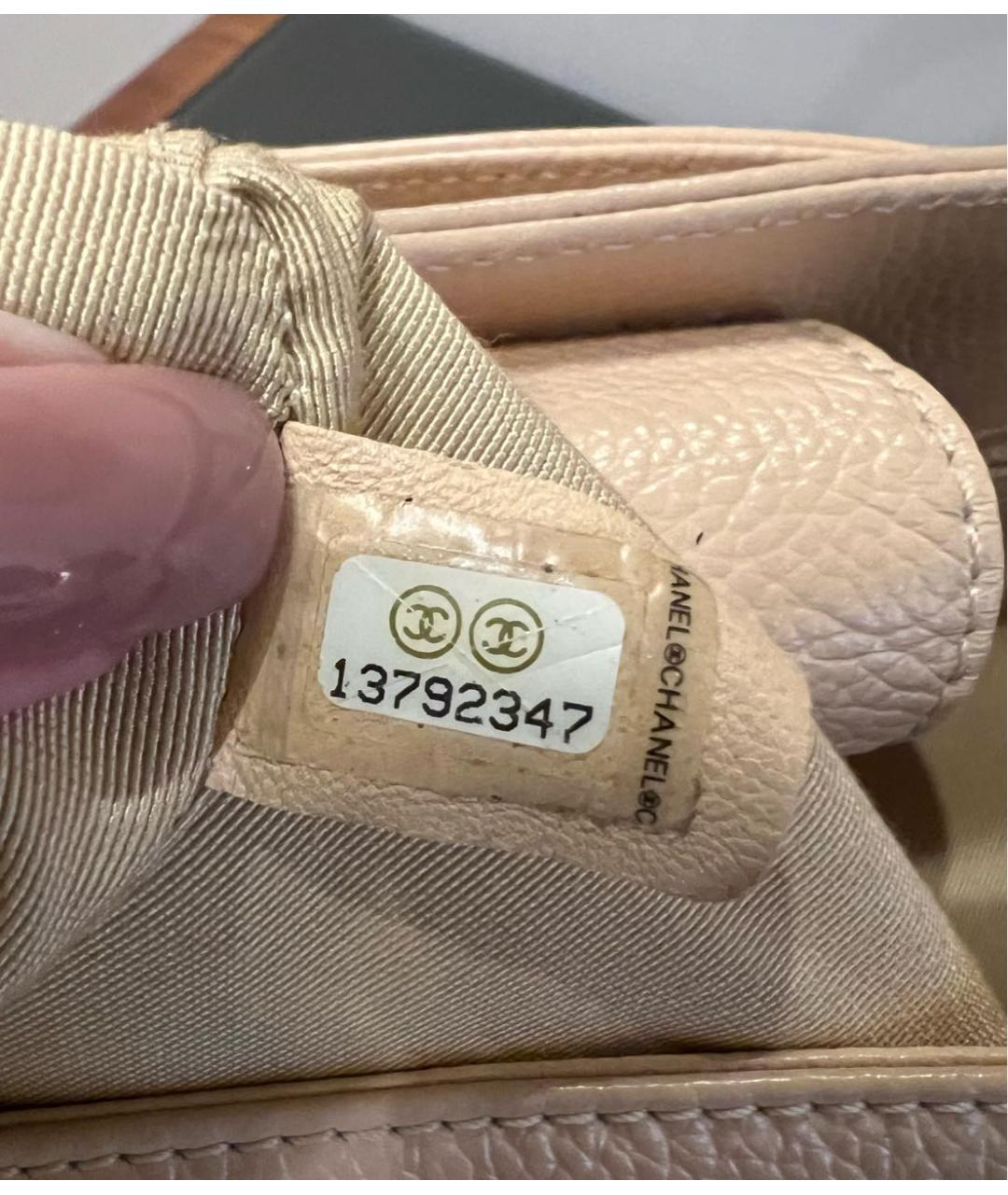 CHANEL Бежевая кожаная сумка тоут, фото 8