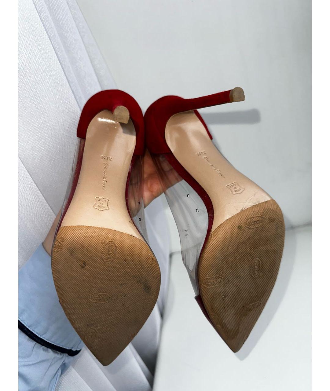 GIANVITO ROSSI Красные замшевые туфли, фото 5