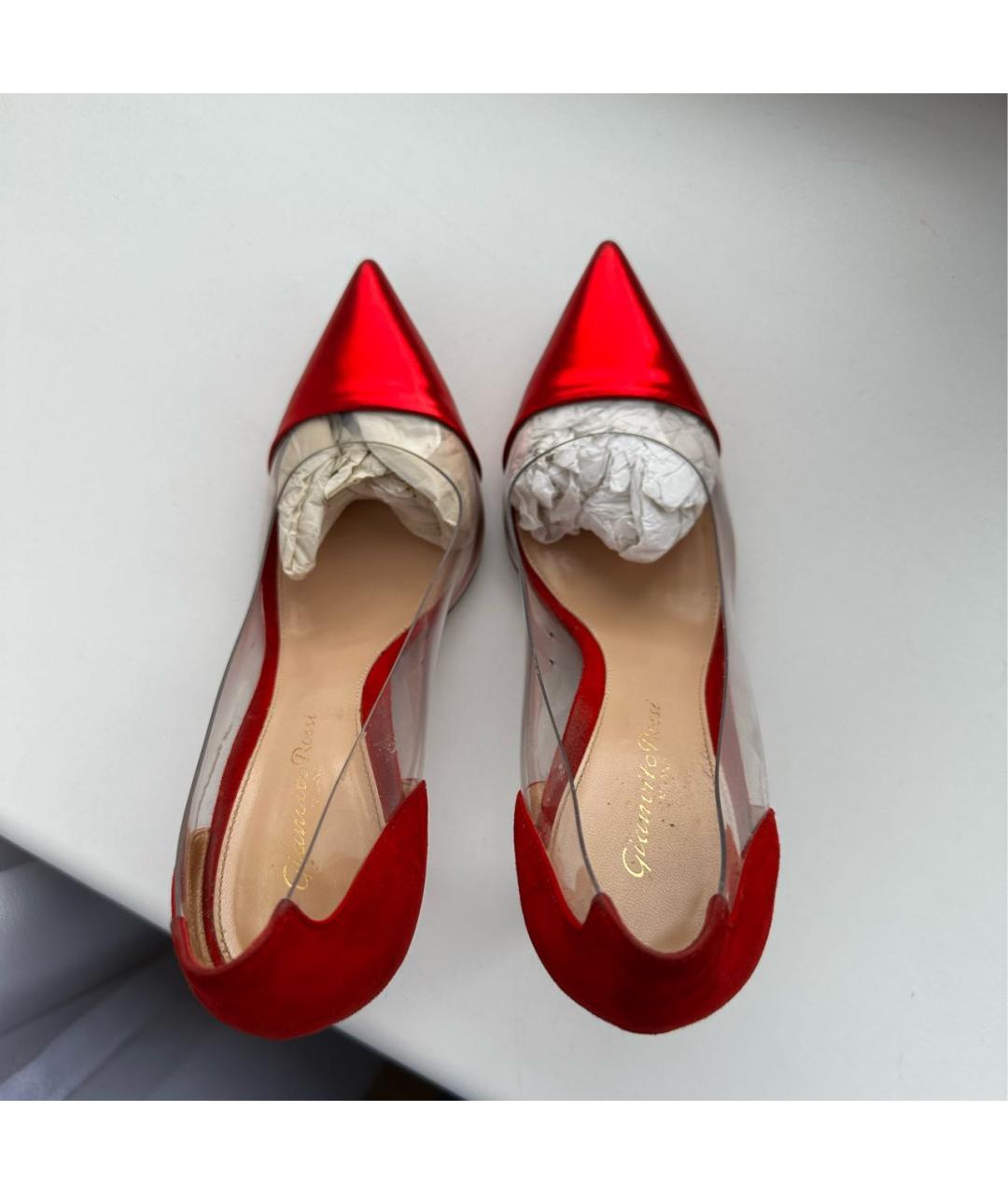 GIANVITO ROSSI Красные замшевые туфли, фото 2