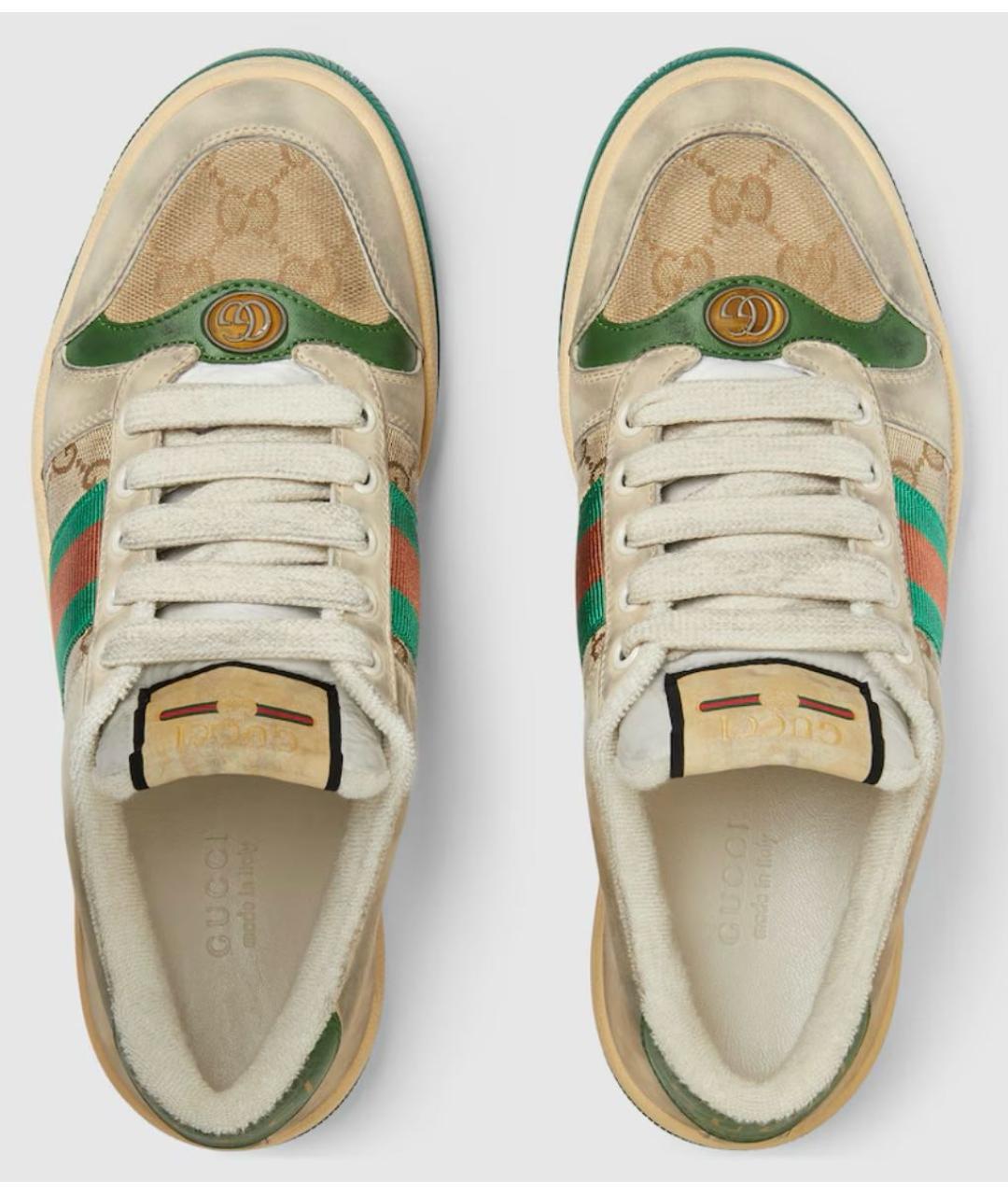 GUCCI Бежевые кожаные кеды, фото 2