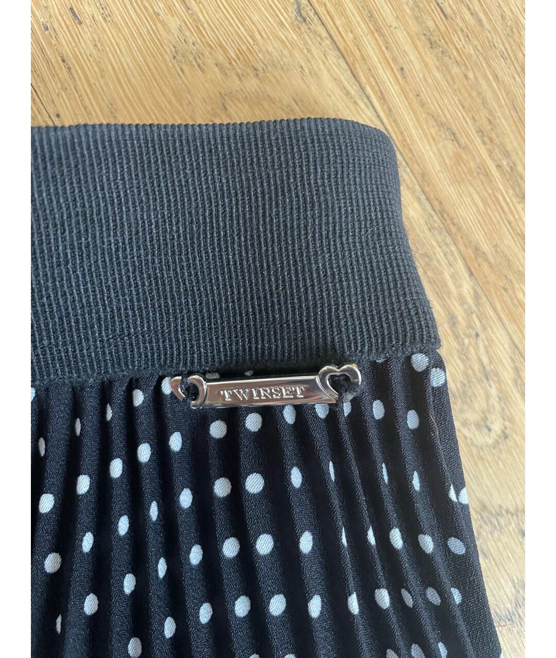 TWIN-SET Черная полиэстеровая юбка миди, фото 2