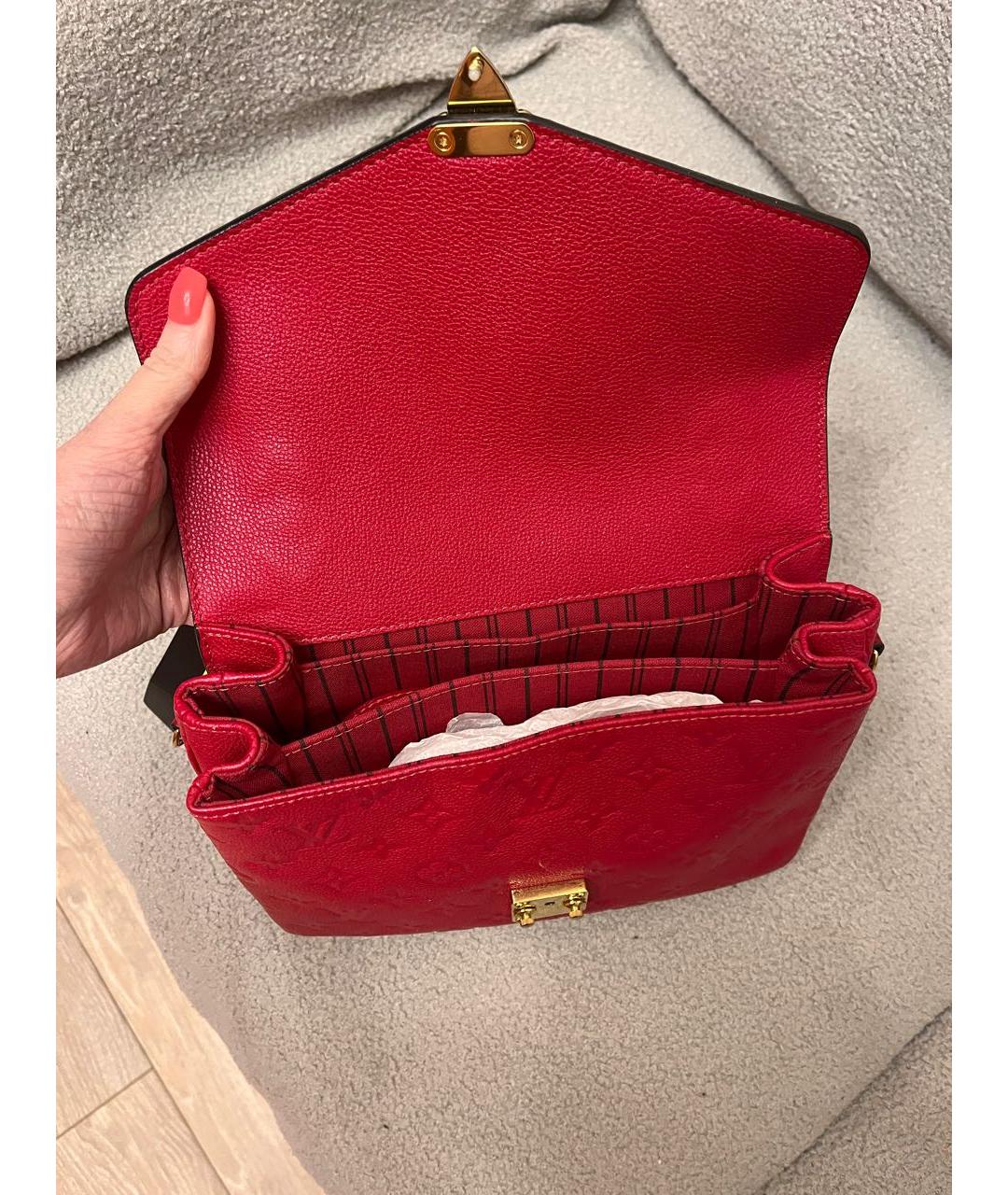 LOUIS VUITTON Фуксия кожаная сумка через плечо, фото 4