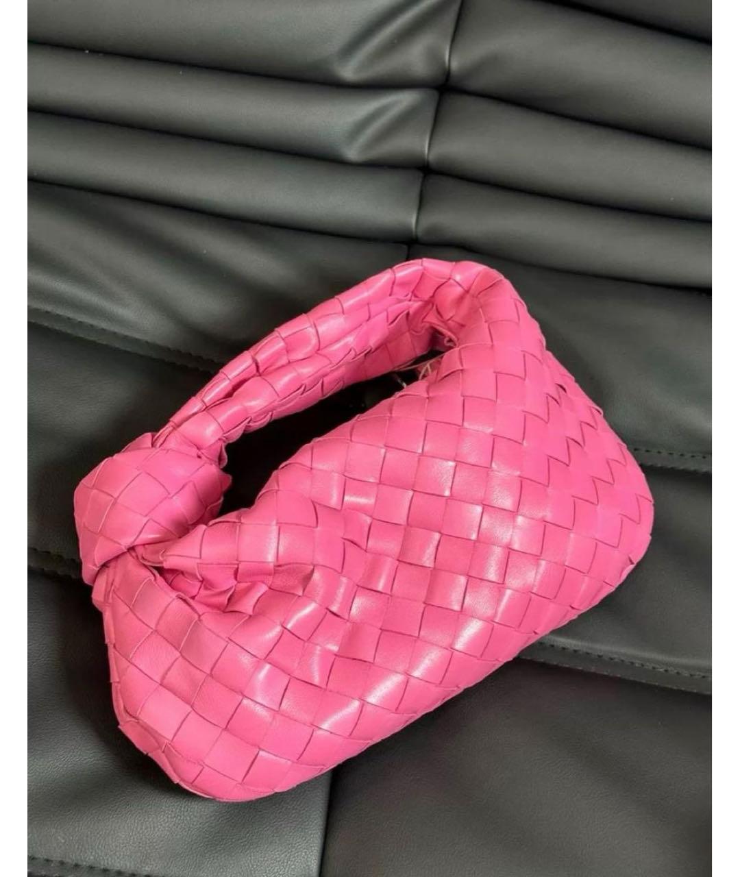 BOTTEGA VENETA Розовая кожаная сумка с короткими ручками, фото 2