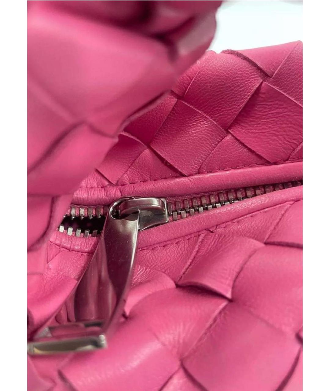 BOTTEGA VENETA Розовая кожаная сумка с короткими ручками, фото 4