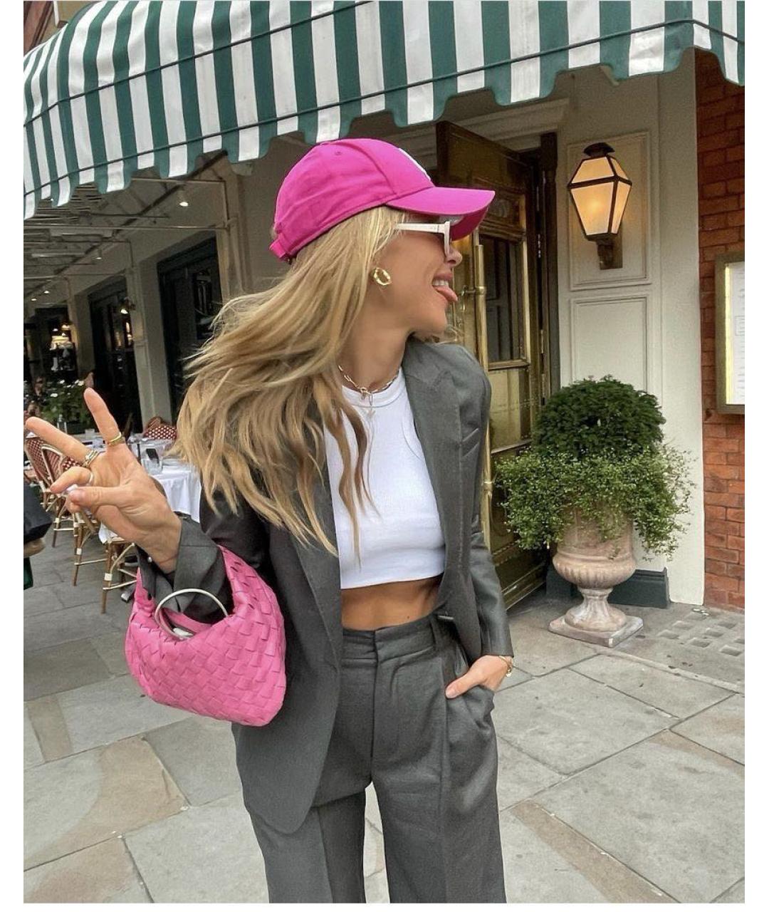 BOTTEGA VENETA Розовая кожаная сумка с короткими ручками, фото 6