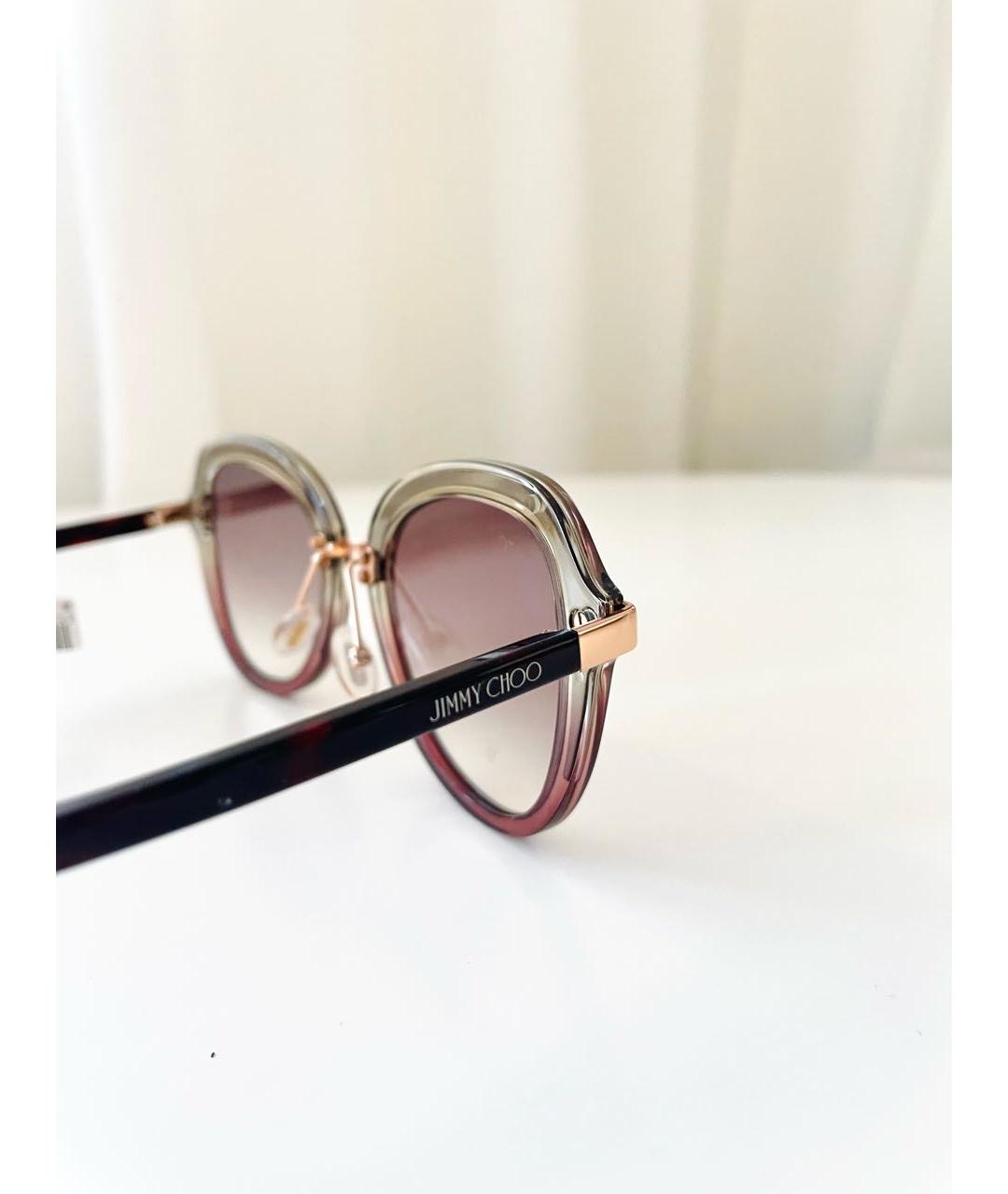 JIMMY CHOO Коричневые пластиковые солнцезащитные очки, фото 6