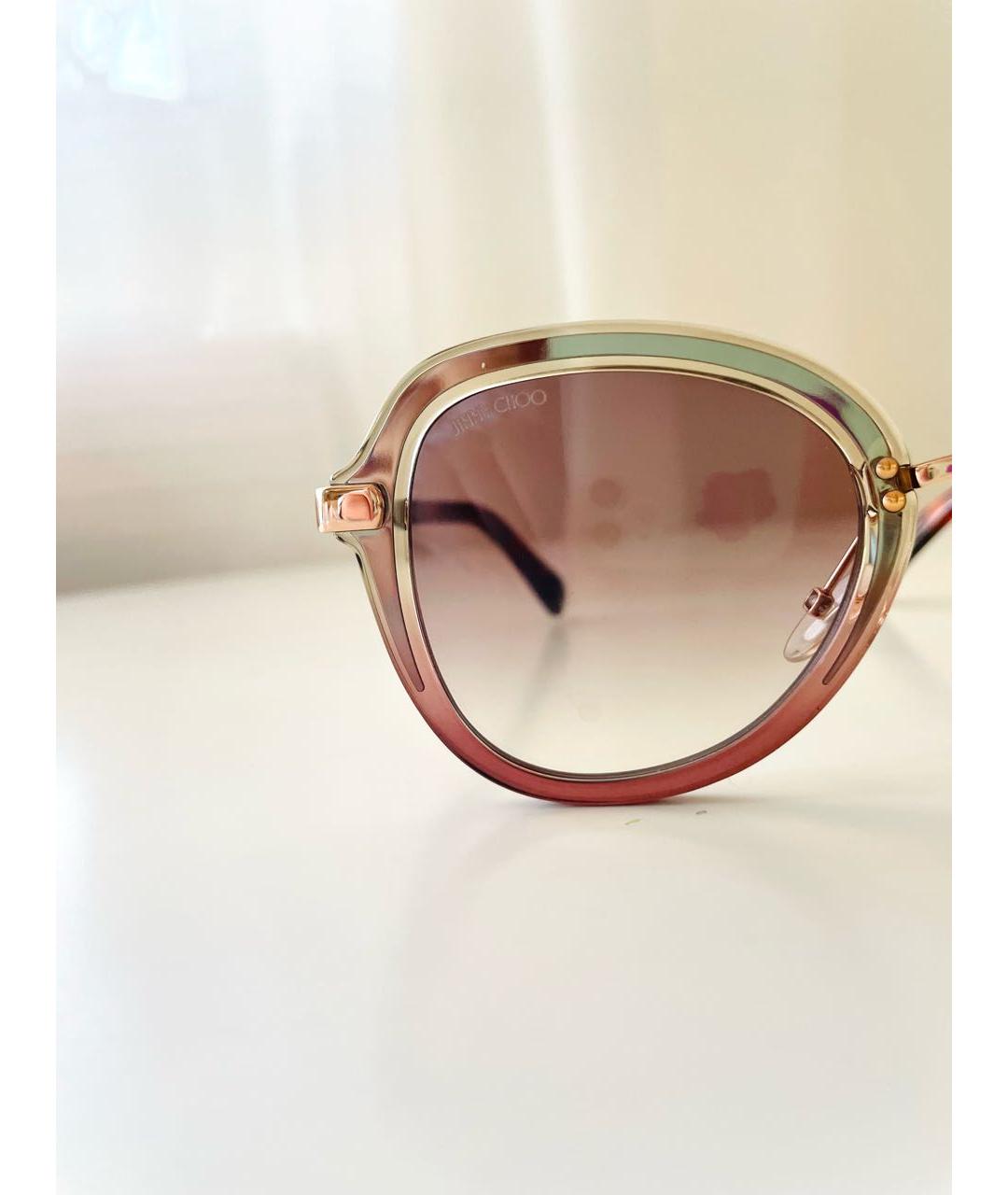 JIMMY CHOO Коричневые пластиковые солнцезащитные очки, фото 8