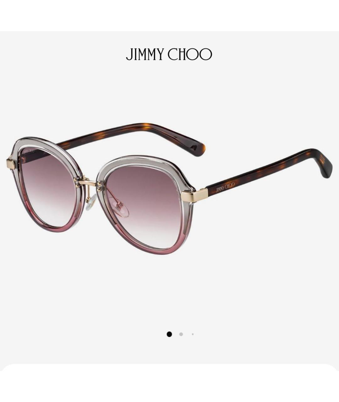 JIMMY CHOO Коричневые пластиковые солнцезащитные очки, фото 9