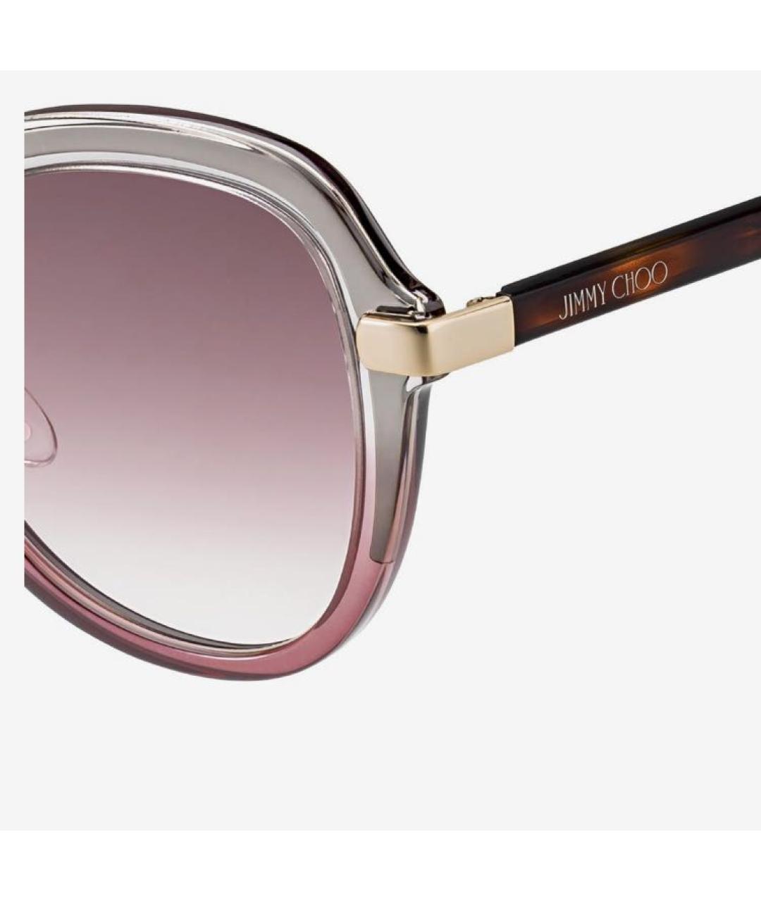 JIMMY CHOO Коричневые пластиковые солнцезащитные очки, фото 3