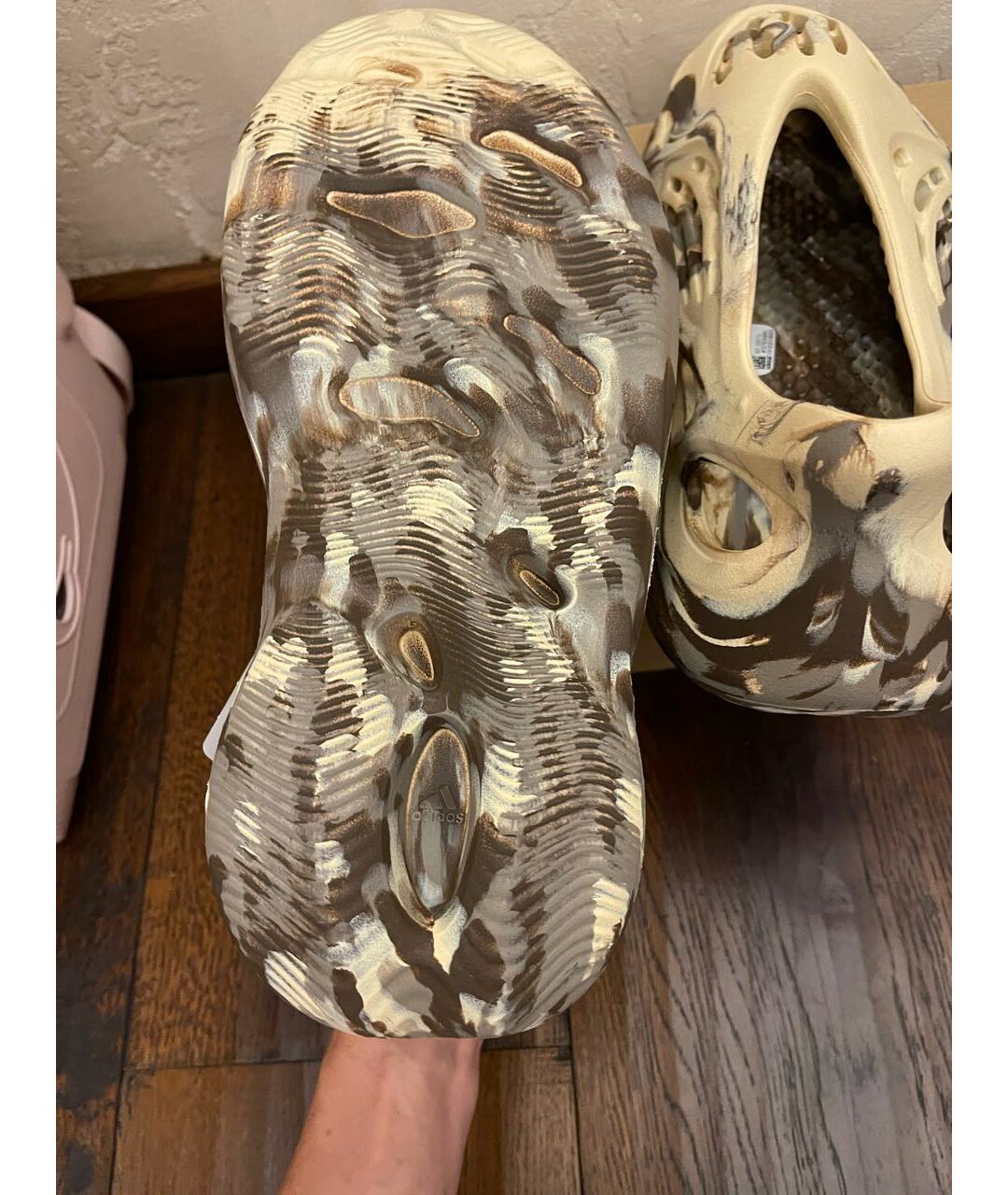 ADIDAS YEEZY Бежевые резиновые сандалии, фото 5