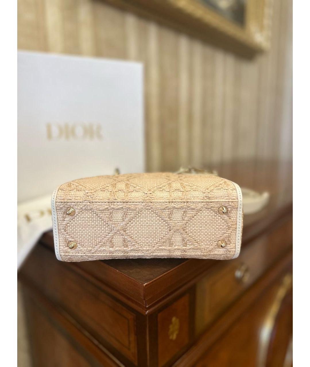 CHRISTIAN DIOR Белая кожаная сумка с короткими ручками, фото 7