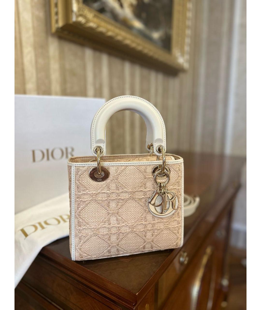 CHRISTIAN DIOR Белая кожаная сумка с короткими ручками, фото 4