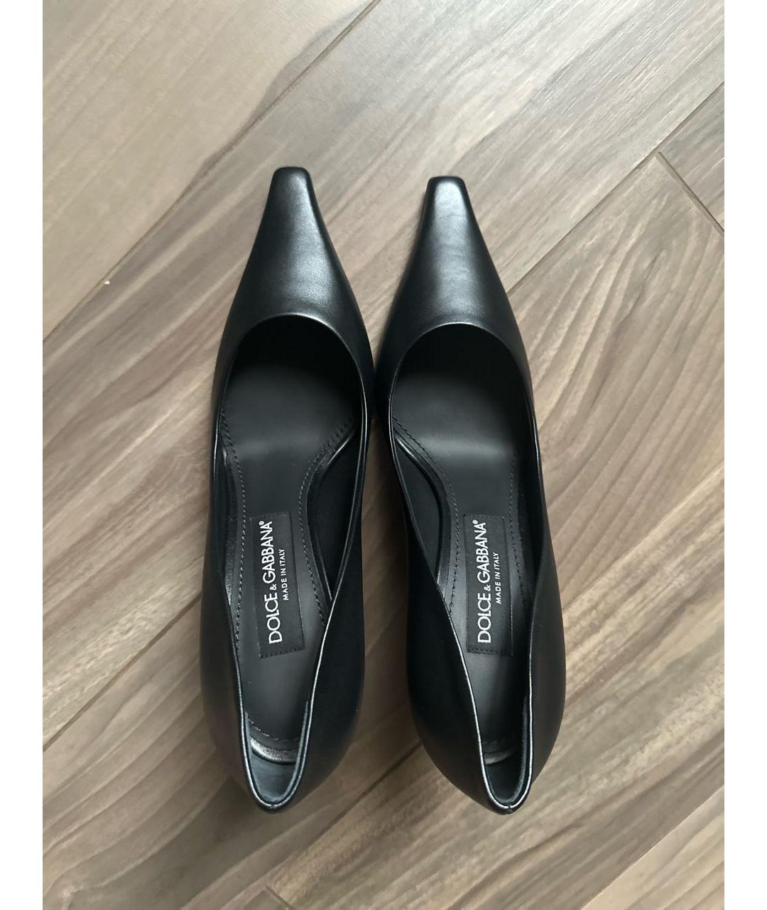 DOLCE&GABBANA Черные кожаные туфли, фото 3