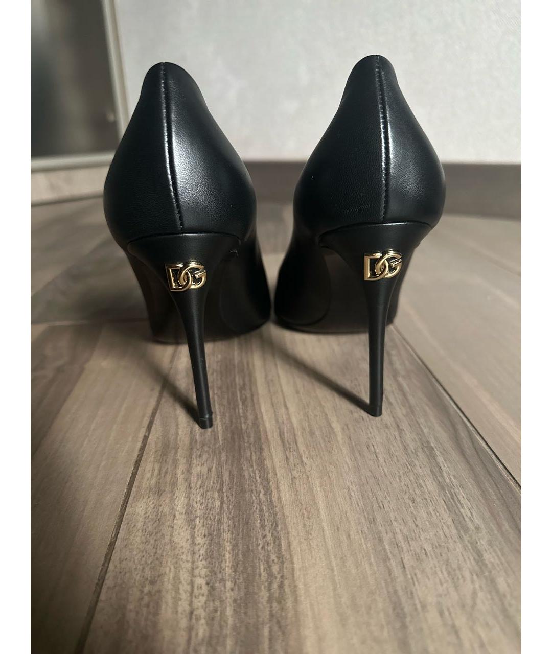 DOLCE&GABBANA Черные кожаные туфли, фото 4