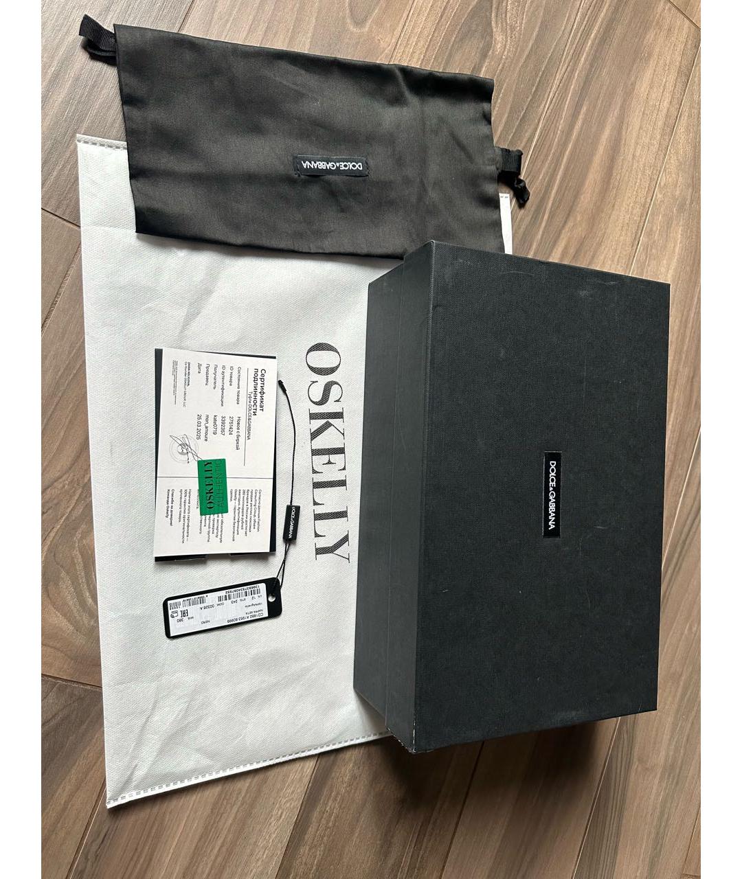 DOLCE&GABBANA Черные кожаные туфли, фото 6