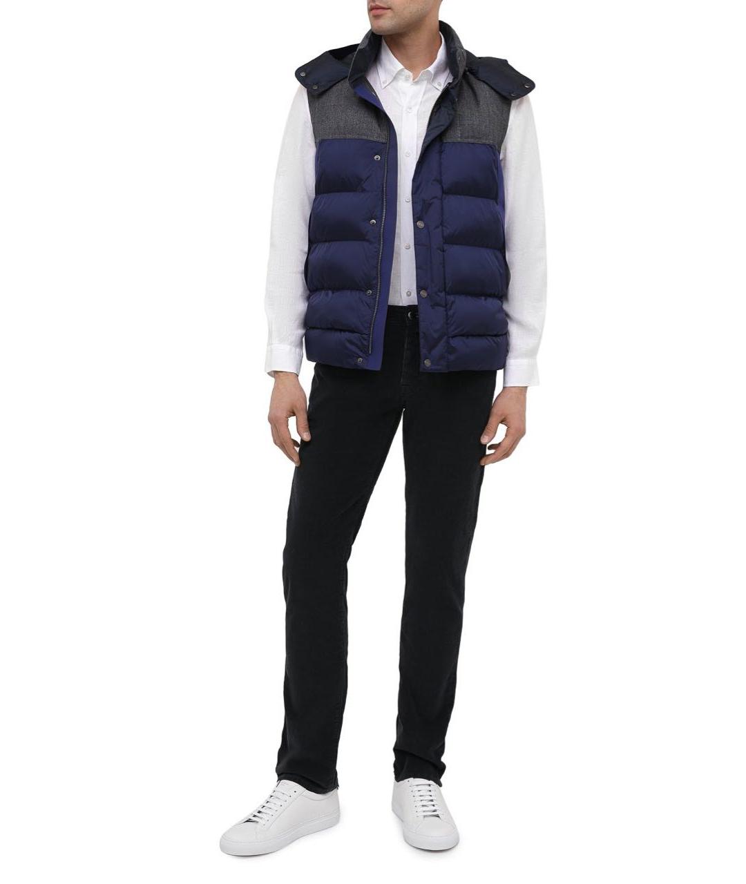 ZZEGNA Синий шерстяной жилет, фото 5