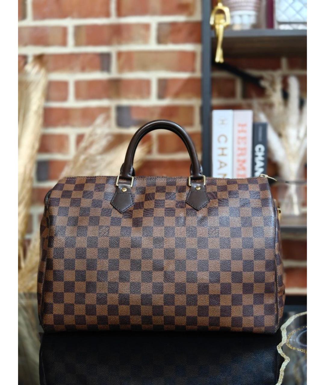 LOUIS VUITTON Коричневая сумка с короткими ручками, фото 4