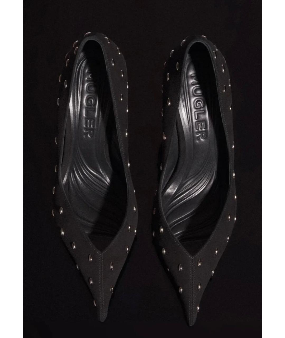 MUGLER Черные замшевые туфли, фото 5