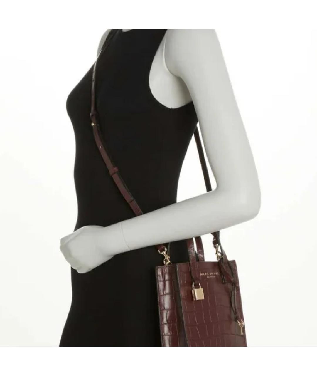 MARC JACOBS Бордовая кожаная сумка тоут, фото 4