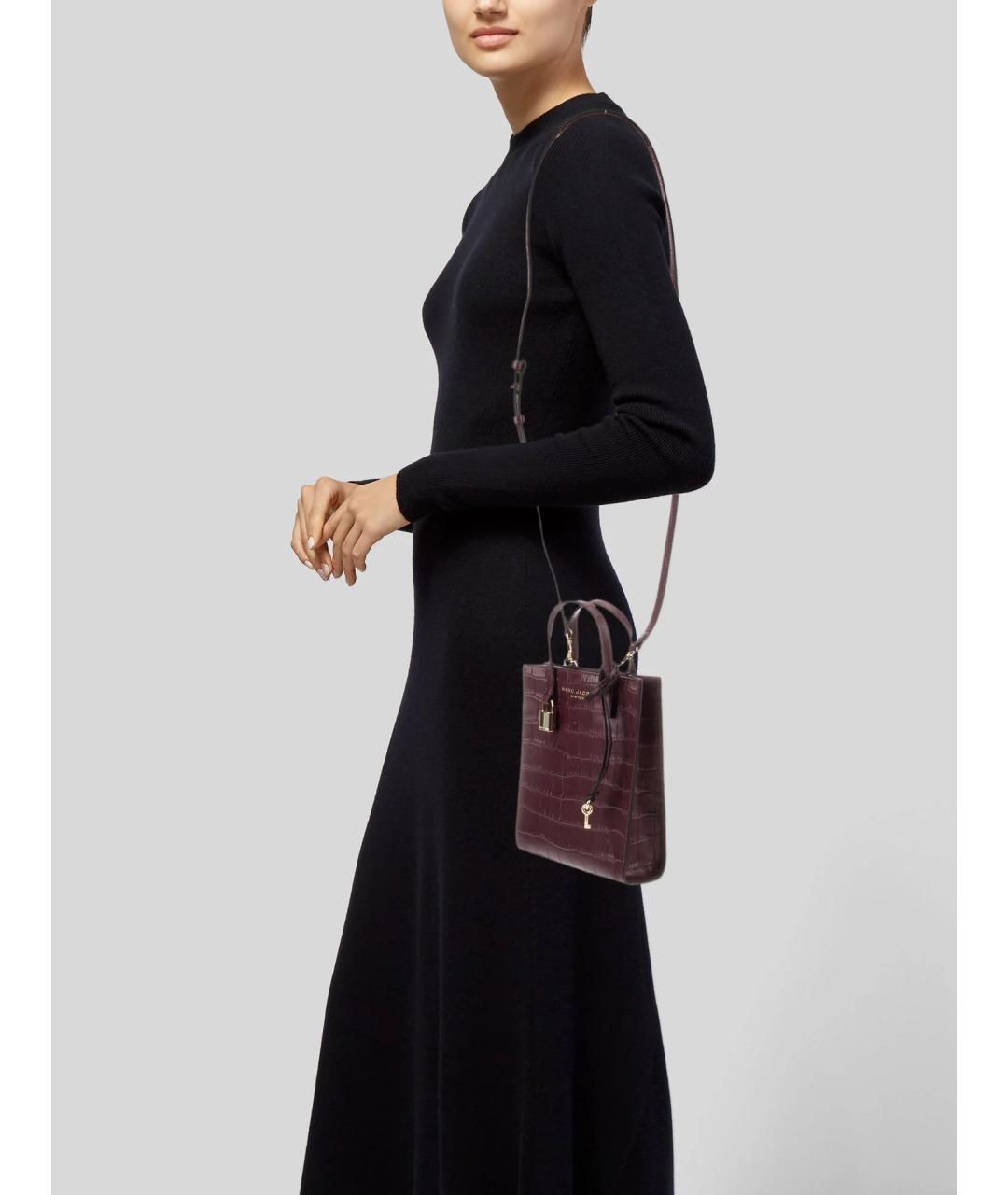 MARC JACOBS Бордовая кожаная сумка тоут, фото 6