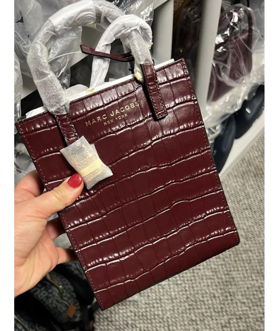 MARC JACOBS Бордовая кожаная сумка тоут, фото 3