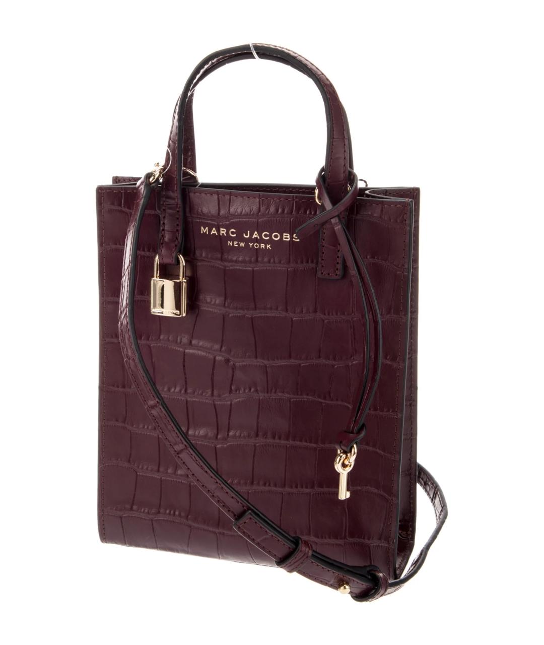 MARC JACOBS Бордовая кожаная сумка тоут, фото 2