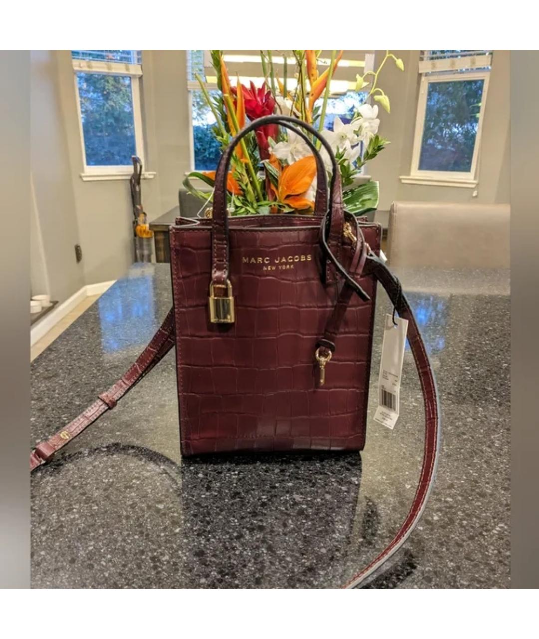 MARC JACOBS Бордовая кожаная сумка тоут, фото 7