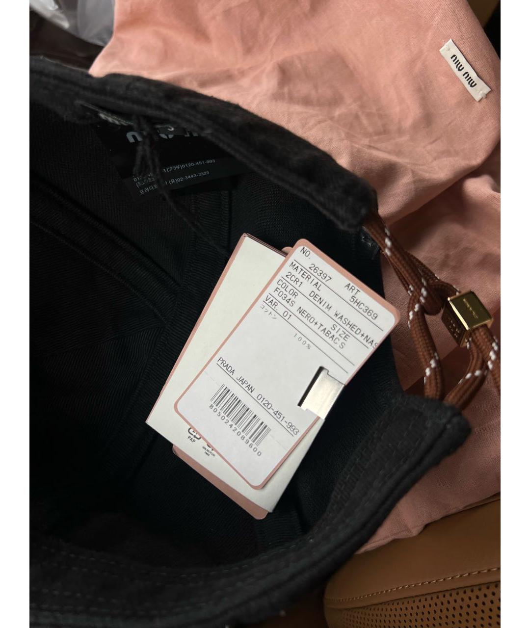 MIU MIU Черная хлопковая кепка, фото 3